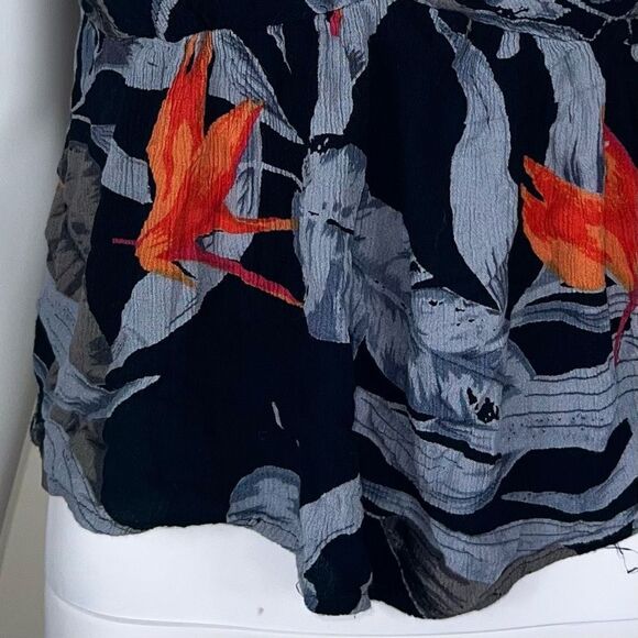 Patrons of Peace Blue & Orange Floral Crop Cami - Picture 9 of 11